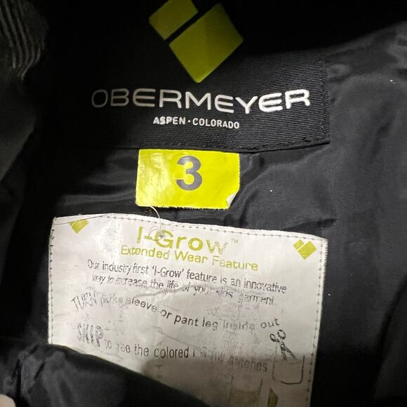 Obermeyer Snow Bibs Pants Kids Toddler 3T Gray Black i Grow Camo - Picture 6 of 7